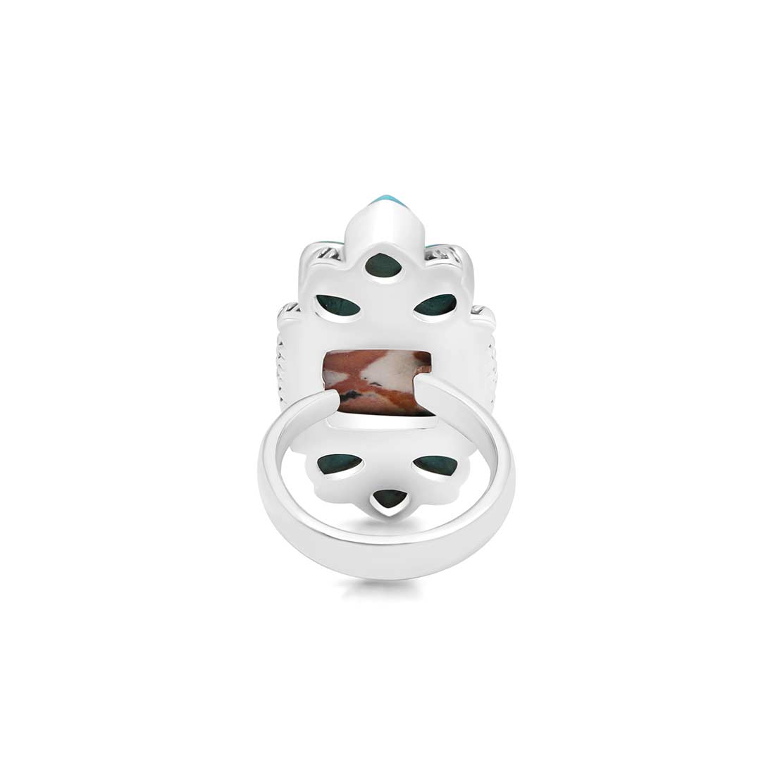 Deerfawn Jasper And Turquoise Crawler Adjustable Ring-(DFJ-CLS-1.)